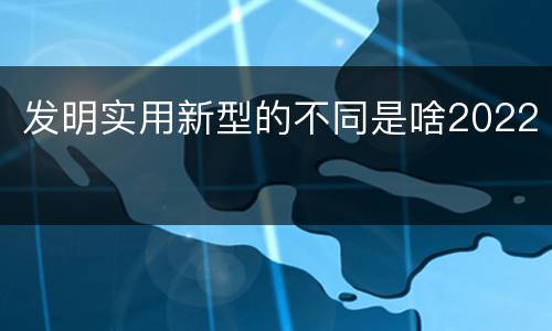 发明实用新型的不同是啥2022
