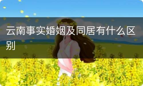 云南事实婚姻及同居有什么区别