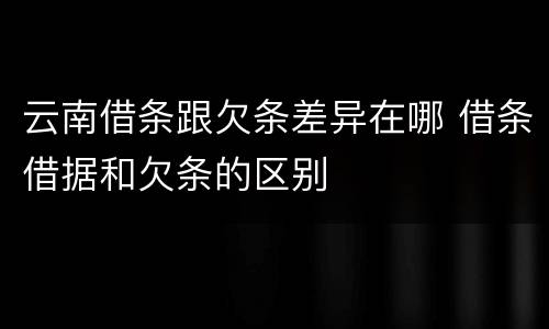 云南借条跟欠条差异在哪 借条借据和欠条的区别