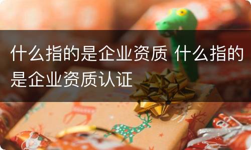 什么指的是企业资质 什么指的是企业资质认证