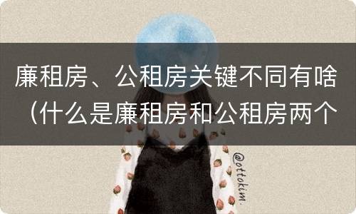 廉租房、公租房关键不同有啥（什么是廉租房和公租房两个有什么特点）