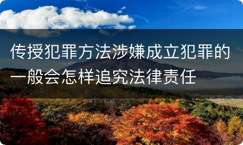 传授犯罪方法涉嫌成立犯罪的一般会怎样追究法律责任