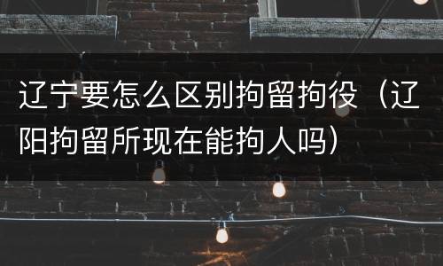 辽宁要怎么区别拘留拘役（辽阳拘留所现在能拘人吗）