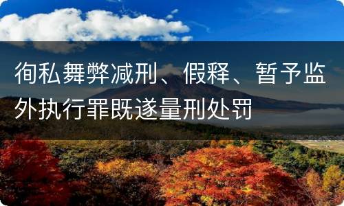 徇私舞弊减刑、假释、暂予监外执行罪既遂量刑处罚
