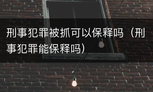 刑事犯罪被抓可以保释吗（刑事犯罪能保释吗）