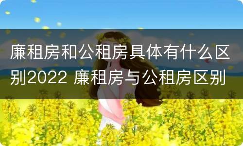 廉租房和公租房具体有什么区别2022 廉租房与公租房区别