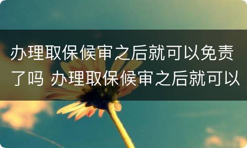 办理取保候审之后就可以免责了吗 办理取保候审之后就可以免责了吗为什么