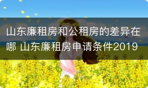 山东廉租房和公租房的差异在哪 山东廉租房申请条件2019