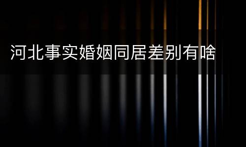 河北事实婚姻同居差别有啥