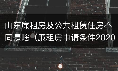 山东廉租房及公共租赁住房不同是啥（廉租房申请条件2020山东）