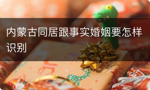 内蒙古同居跟事实婚姻要怎样识别