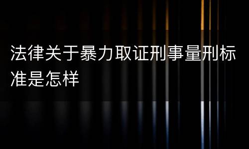法律关于暴力取证刑事量刑标准是怎样
