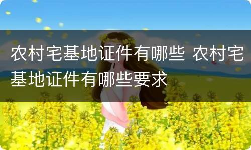 农村宅基地证件有哪些 农村宅基地证件有哪些要求