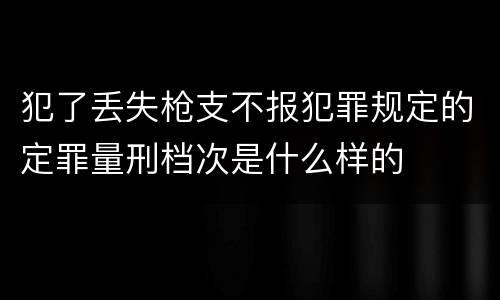 犯了丢失枪支不报犯罪规定的定罪量刑档次是什么样的