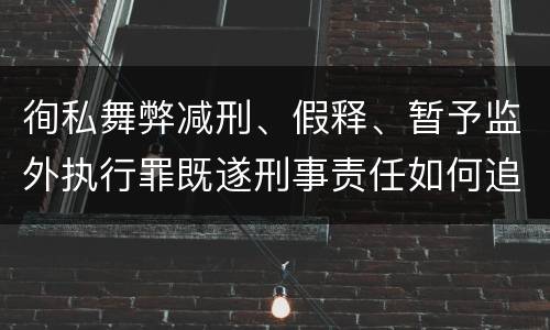 徇私舞弊减刑、假释、暂予监外执行罪既遂刑事责任如何追究
