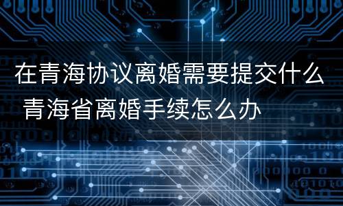 在青海协议离婚需要提交什么 青海省离婚手续怎么办