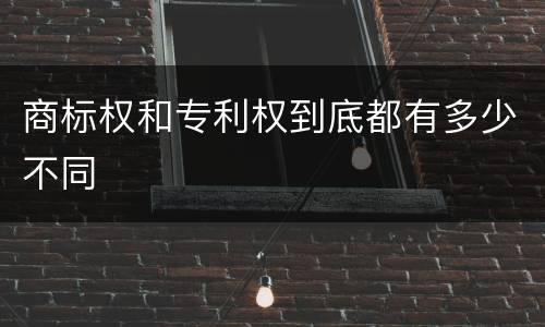 商标权和专利权到底都有多少不同
