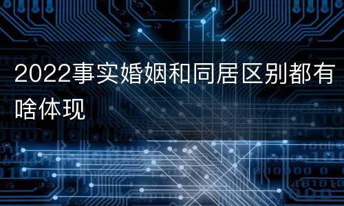 2022事实婚姻和同居区别都有啥体现