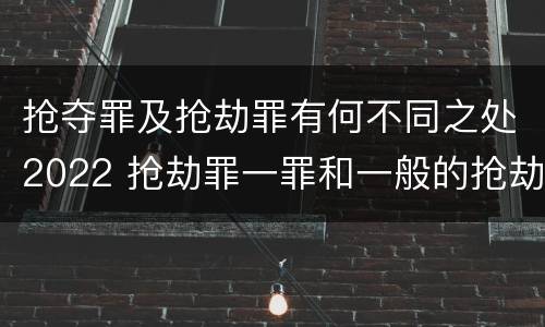 抢夺罪及抢劫罪有何不同之处2022 抢劫罪一罪和一般的抢劫罪