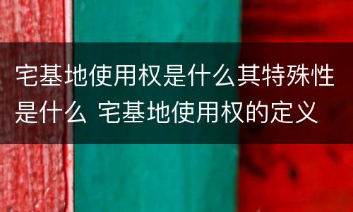 宅基地使用权是什么其特殊性是什么 宅基地使用权的定义