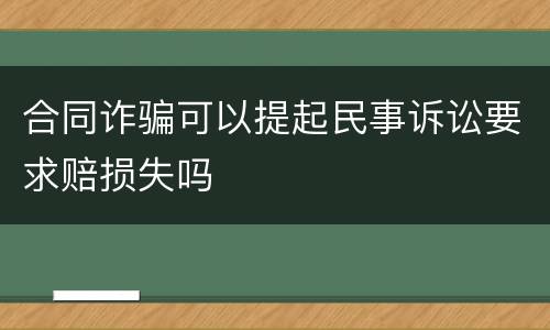 合同诈骗可以提起民事诉讼要求赔损失吗