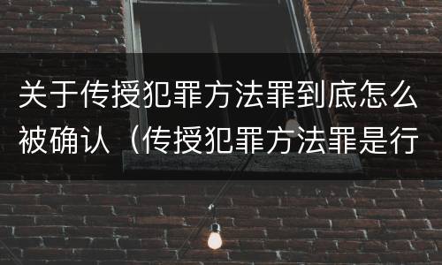 关于传授犯罪方法罪到底怎么被确认（传授犯罪方法罪是行为犯吗）