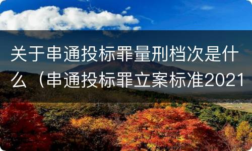 关于串通投标罪量刑档次是什么（串通投标罪立案标准2021）