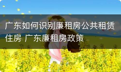 广东如何识别廉租房公共租赁住房 广东廉租房政策