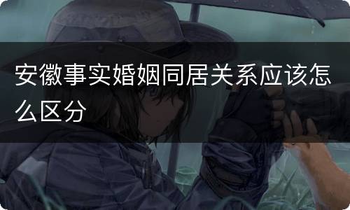 安徽事实婚姻同居关系应该怎么区分