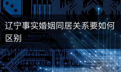 辽宁事实婚姻同居关系要如何区别