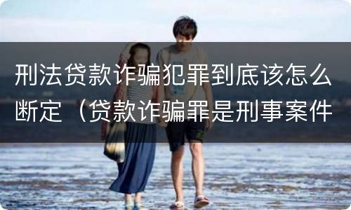 刑法贷款诈骗犯罪到底该怎么断定（贷款诈骗罪是刑事案件吗）
