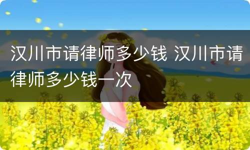 汉川市请律师多少钱 汉川市请律师多少钱一次