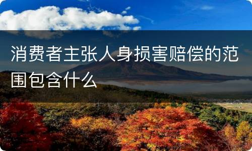 消费者主张人身损害赔偿的范围包含什么