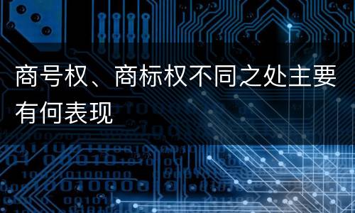商号权、商标权不同之处主要有何表现
