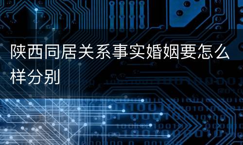 陕西同居关系事实婚姻要怎么样分别