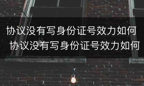 协议没有写身份证号效力如何 协议没有写身份证号效力如何起诉