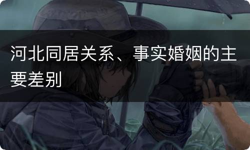 河北同居关系、事实婚姻的主要差别