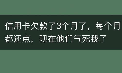信用卡欠款了3个月了，每个月都还点，现在他们气死我了