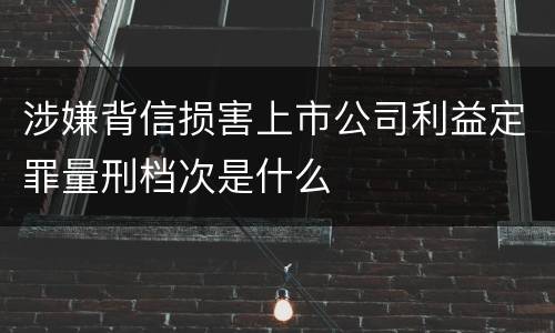 涉嫌背信损害上市公司利益定罪量刑档次是什么