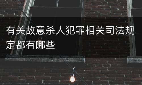 有关故意杀人犯罪相关司法规定都有哪些