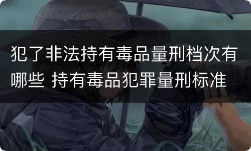 犯了非法持有毒品量刑档次有哪些 持有毒品犯罪量刑标准
