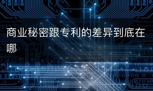 商业秘密跟专利的差异到底在哪