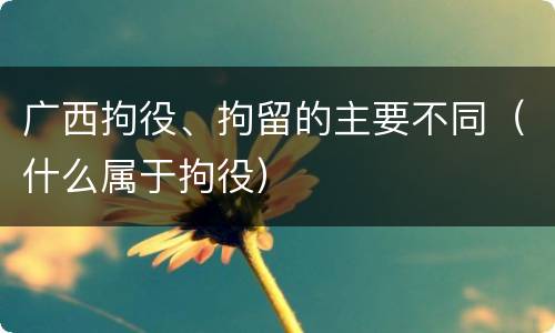 广西拘役、拘留的主要不同（什么属于拘役）