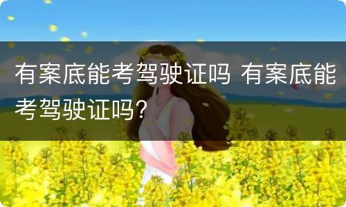 有案底能考驾驶证吗 有案底能考驾驶证吗?