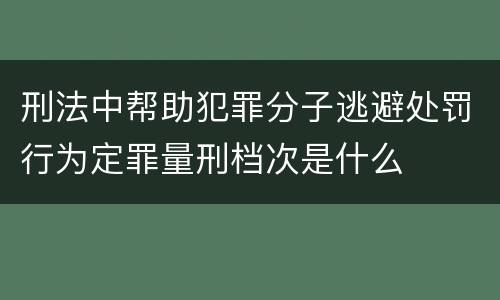 刑法中帮助犯罪分子逃避处罚行为定罪量刑档次是什么