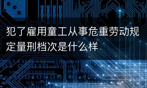 犯了雇用童工从事危重劳动规定量刑档次是什么样