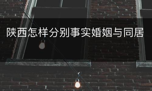 陕西怎样分别事实婚姻与同居
