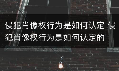 侵犯肖像权行为是如何认定 侵犯肖像权行为是如何认定的