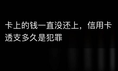 卡上的钱一直没还上，信用卡透支多久是犯罪