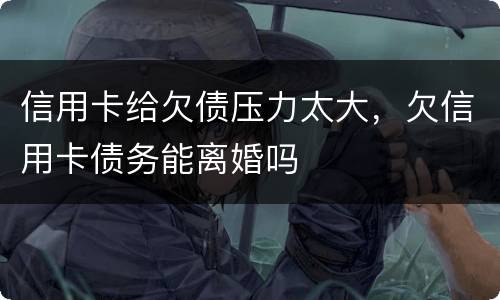 信用卡给欠债压力太大，欠信用卡债务能离婚吗